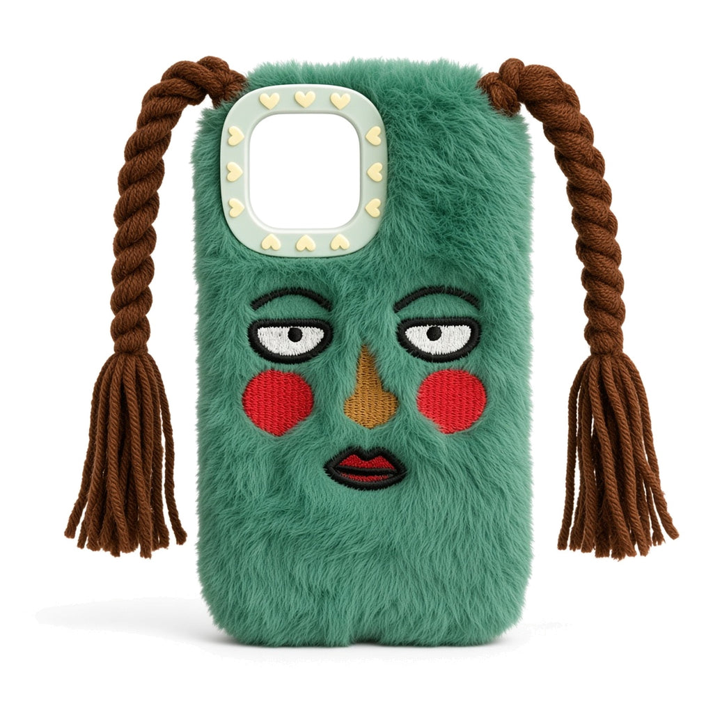Kasewell green Green Braids Plush Case for iPhone 14, photo 1