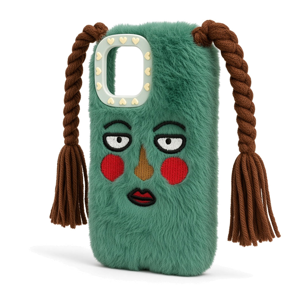 Kasewell green Green Braids Plush Case for iPhone 14, photo 2