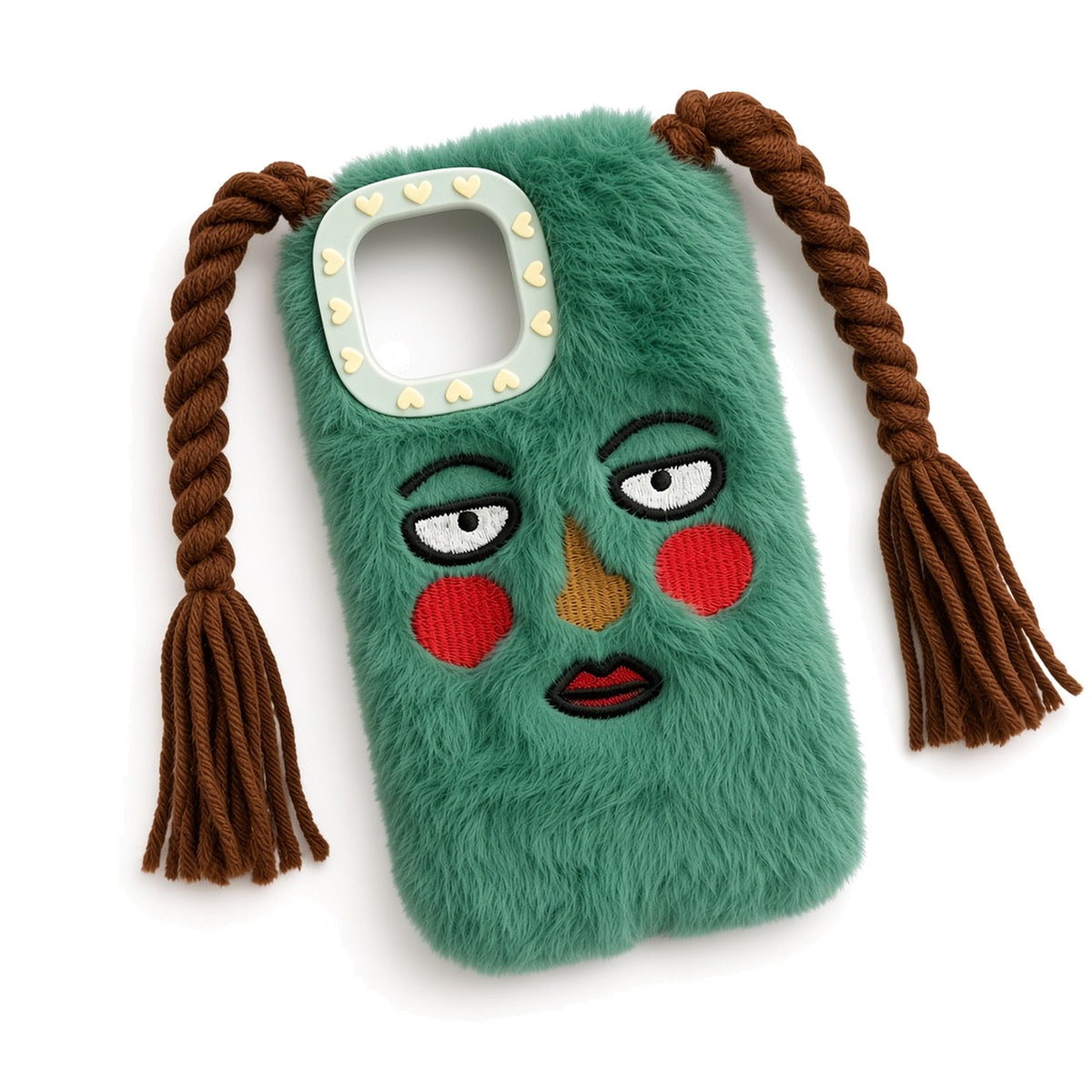 Kasewell green Green Braids Plush Case for iPhone 14, photo 5