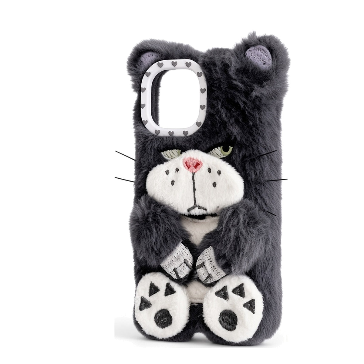 Kasewell grey Grey Cat Plush Case for iPhone 14, photo 2
