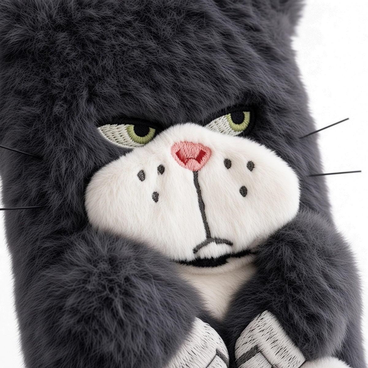 Kasewell grey Grey Cat Plush Case for iPhone 14, photo 3