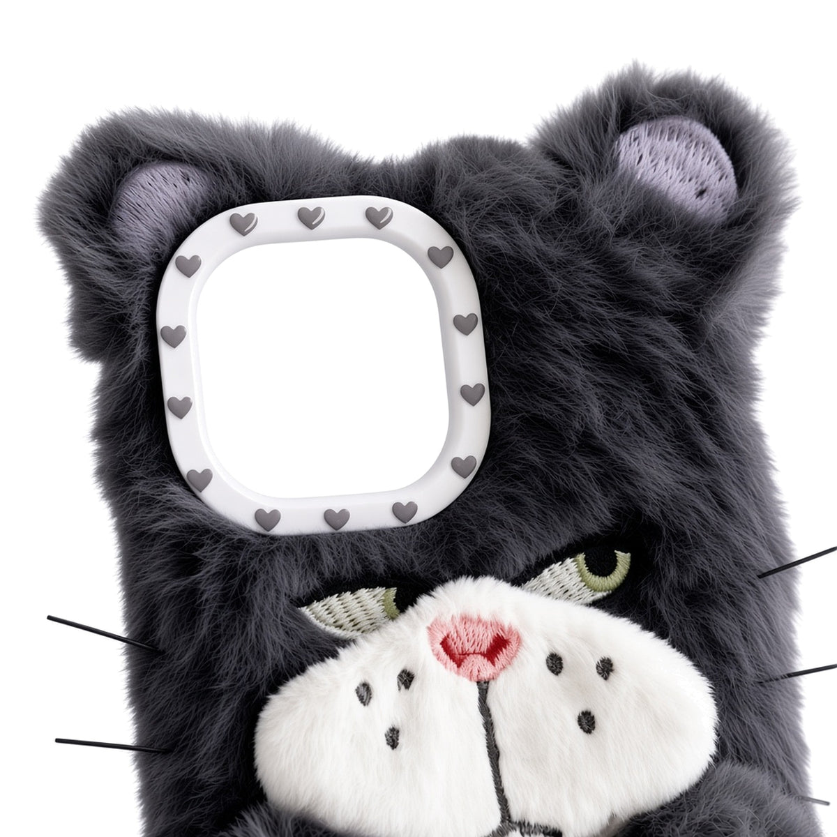 Kasewell grey Grey Cat Plush Case for iPhone 14, photo 4