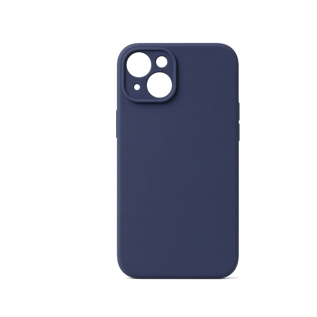 Kasewell dark blue smooth liquid silicone case for iPhone 14, back view