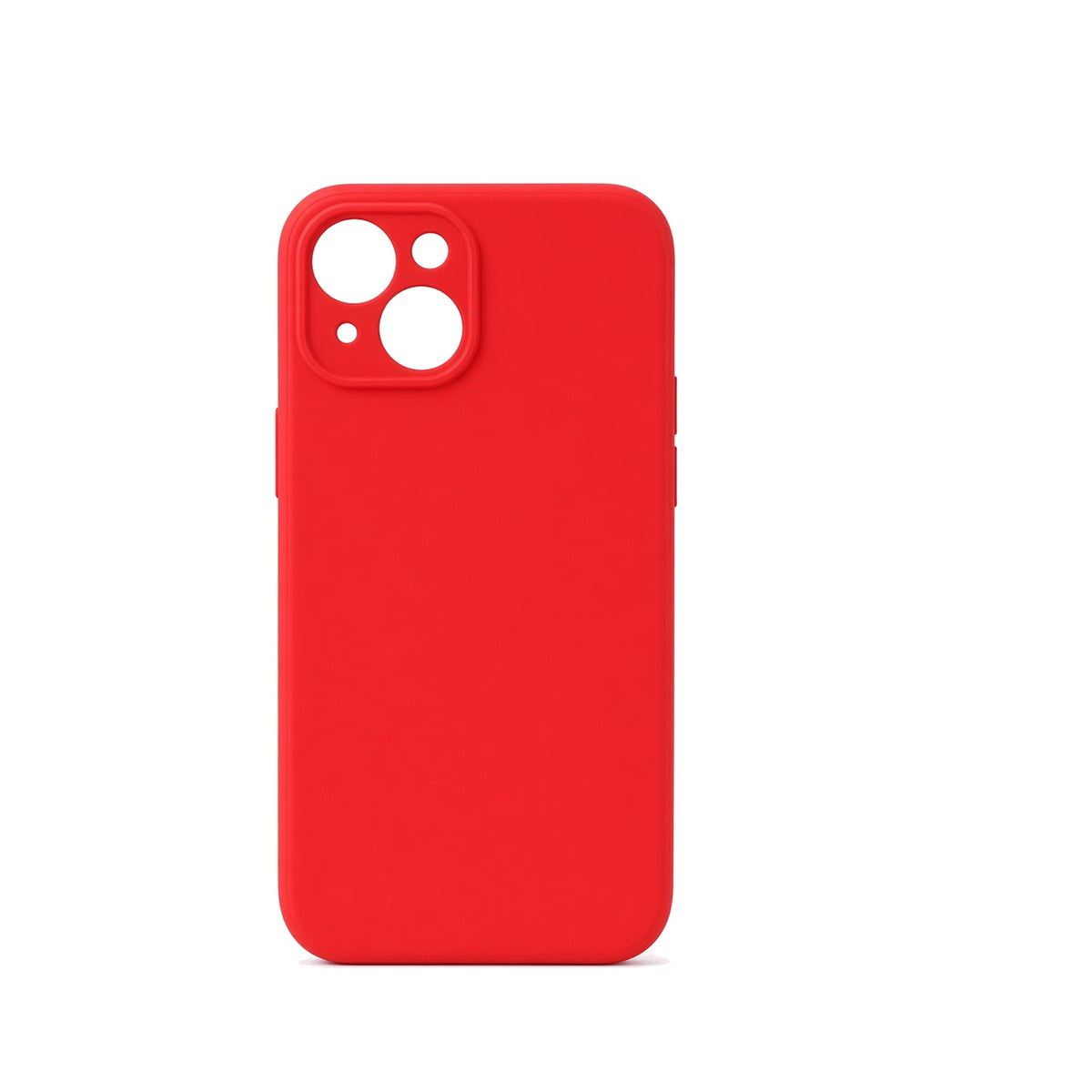Kasewell red smooth liquid silicone case for iPhone 14, back view