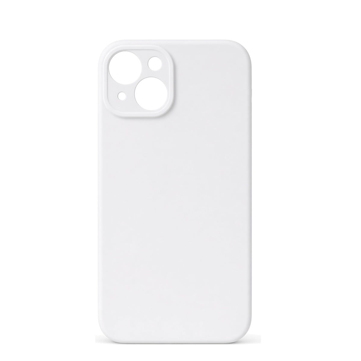Kasewell white smooth liquid silicone case for iPhone 14, back view