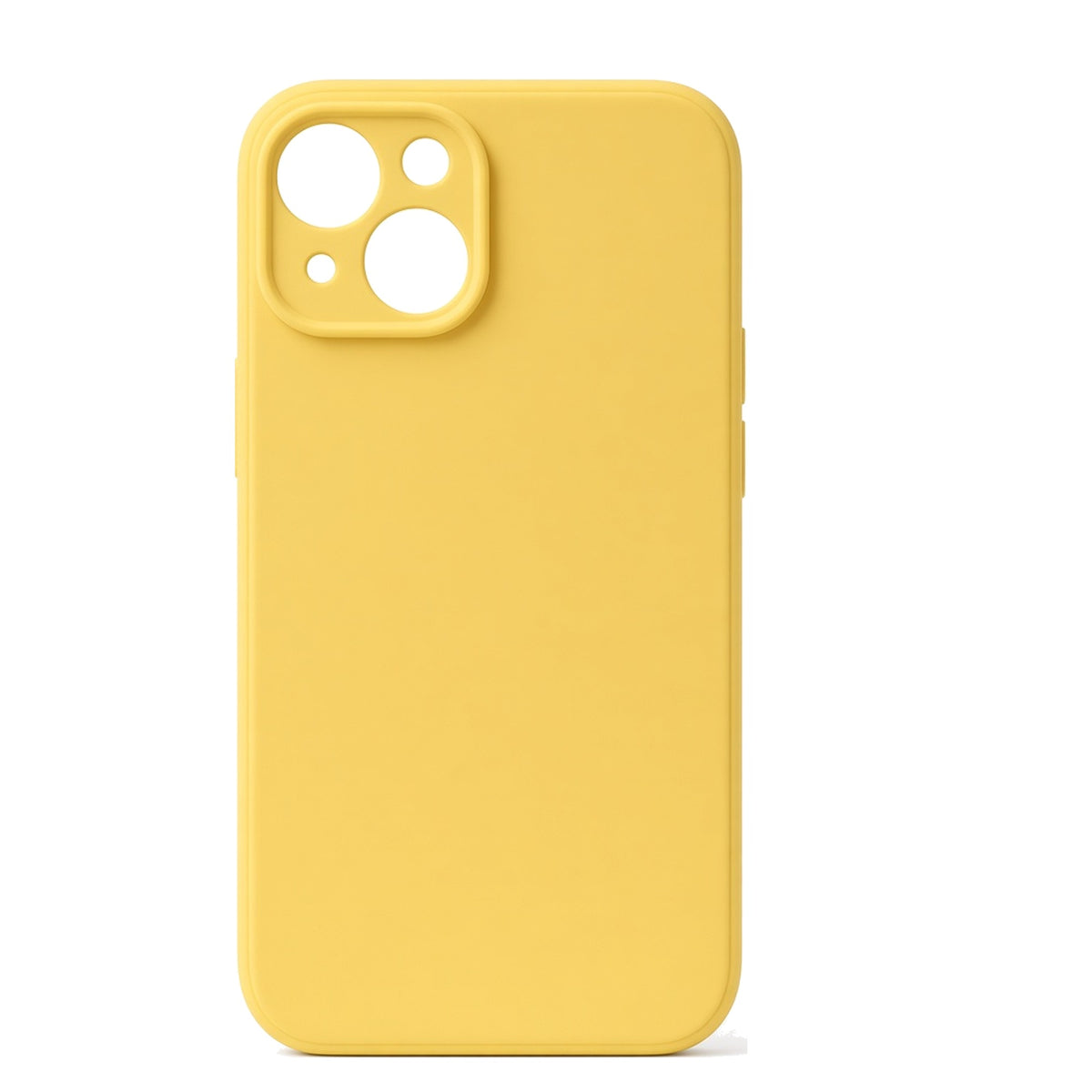 Kasewell yellow smooth liquid silicone case for iPhone 14, back view