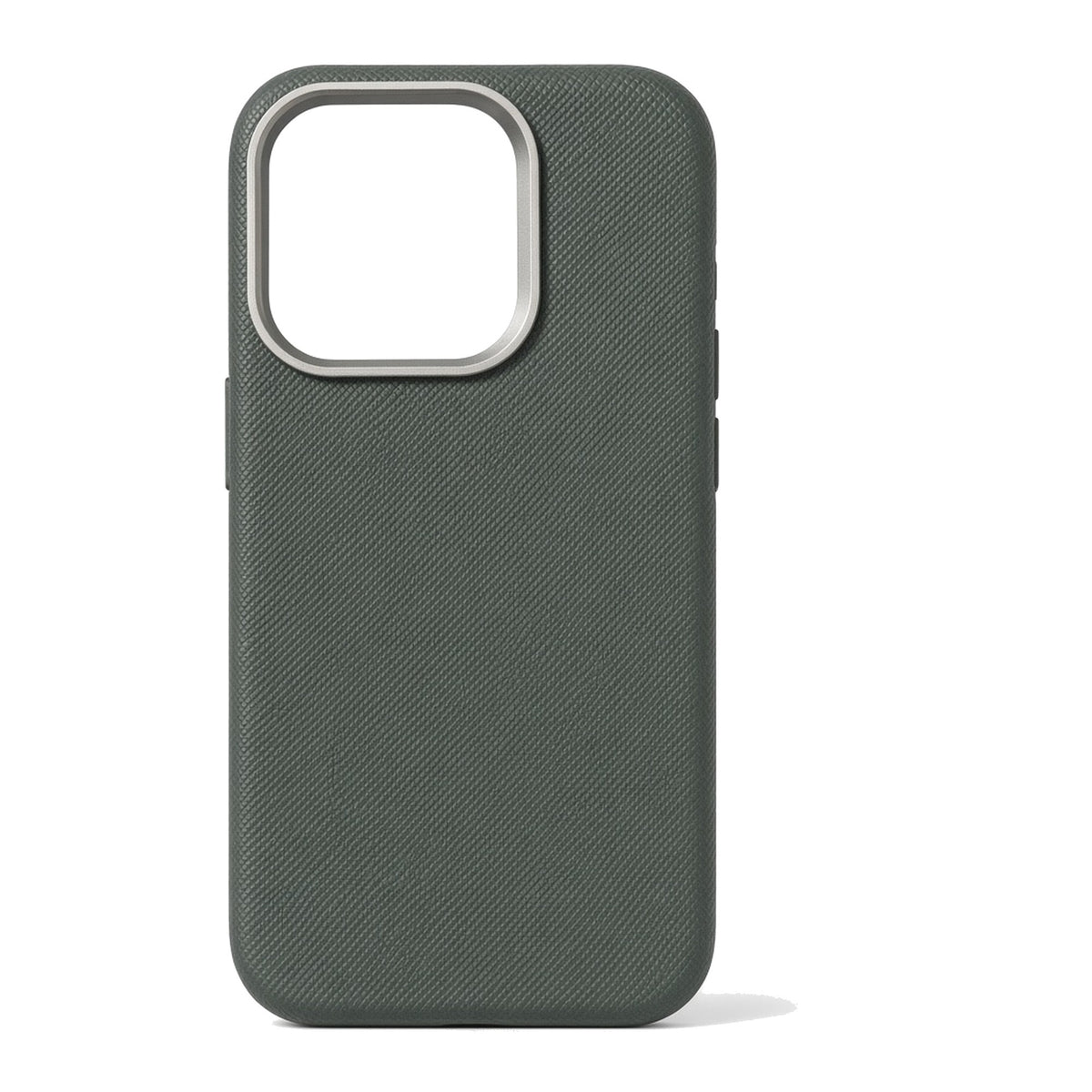 Kasewell green metal lens frame PU leather case for iPhone 15 Pro, photo 1
