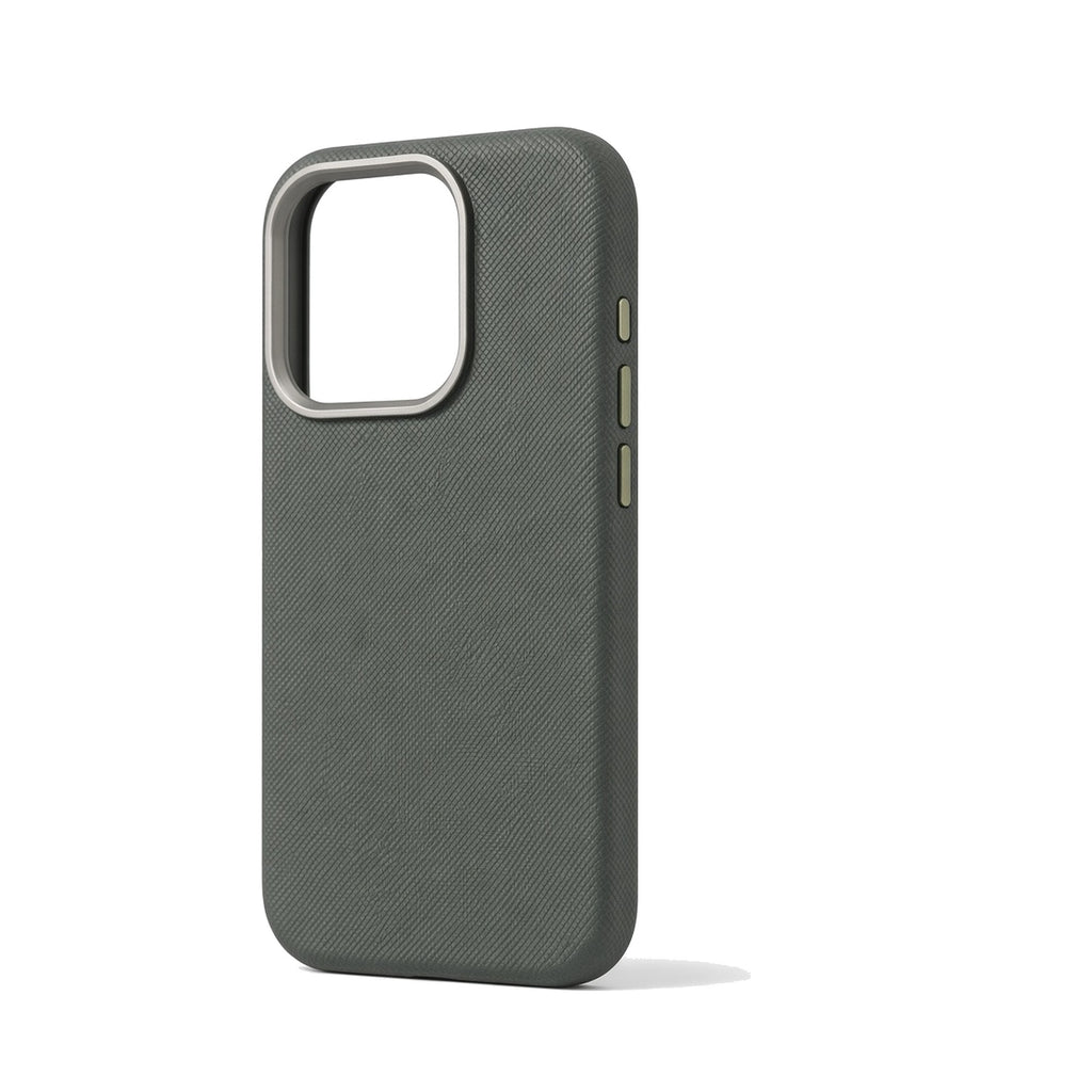 Kasewell green metal lens frame PU leather case for iPhone 15 Pro, photo 2