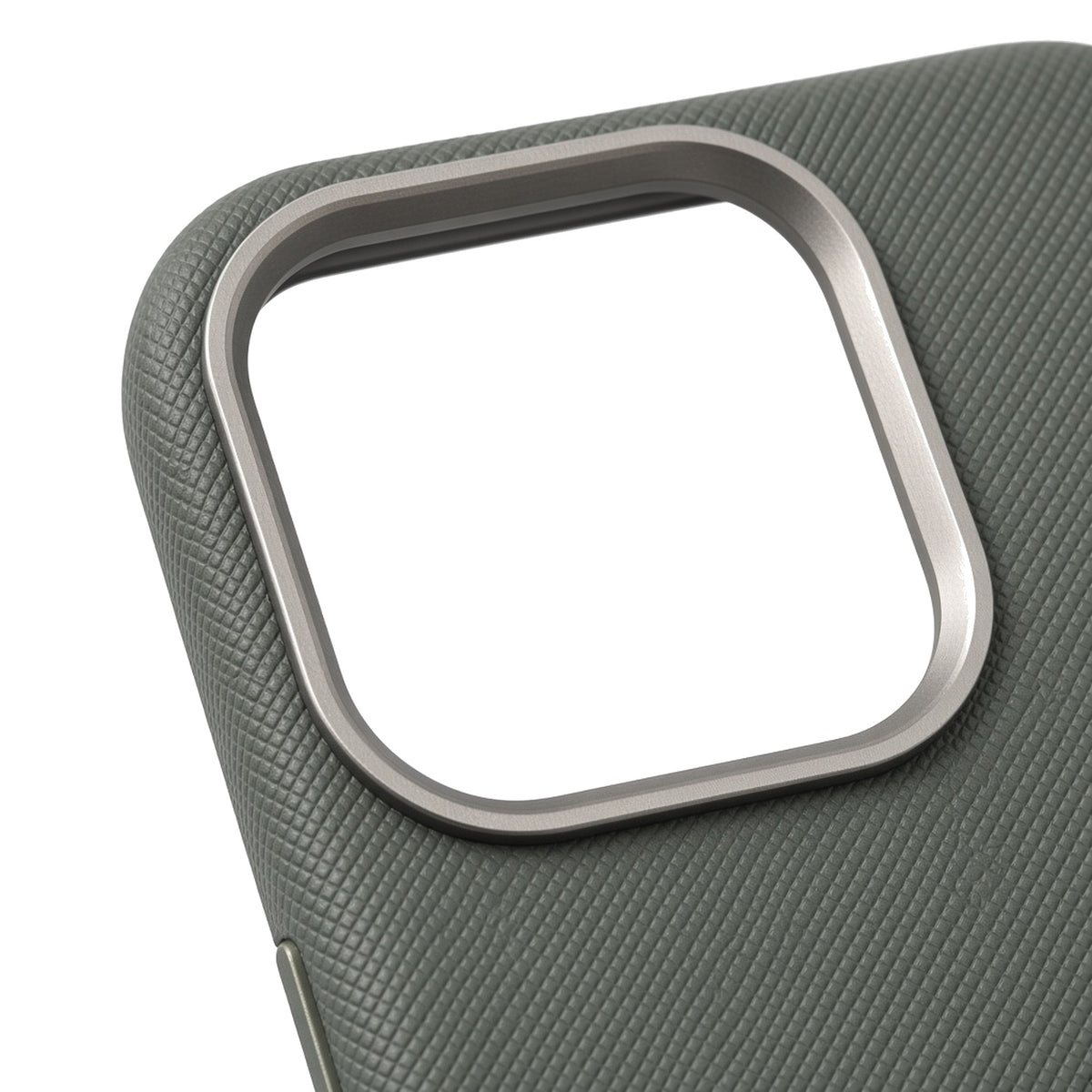 Kasewell green metal lens frame PU leather case for iPhone 15 Pro, photo 3