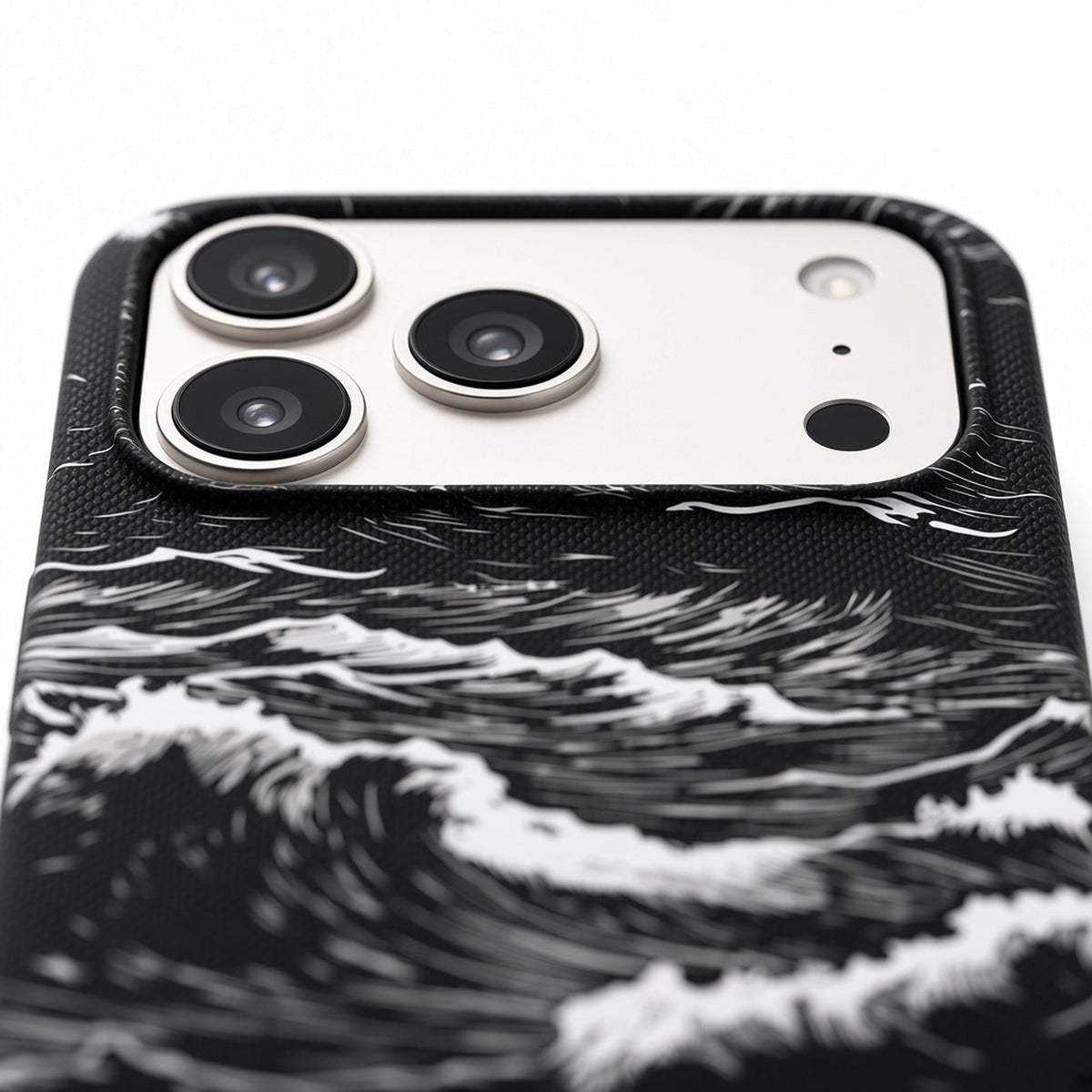 Black sea wave pattern case for iPhone 17, photo 4
