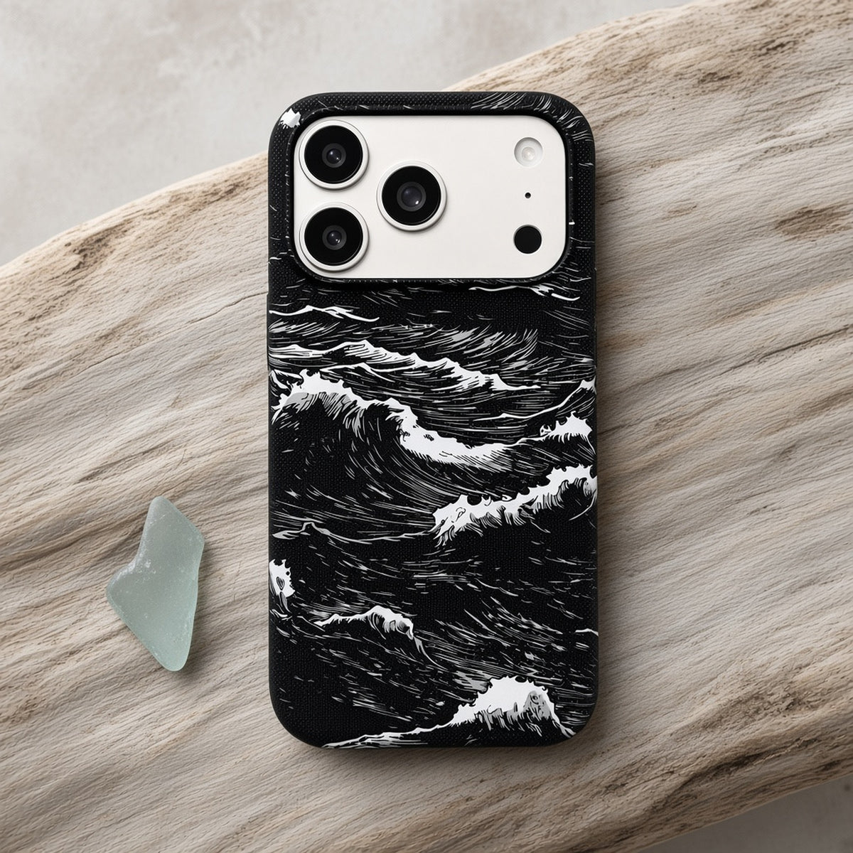 Black sea wave pattern case for iPhone 17, photo 5